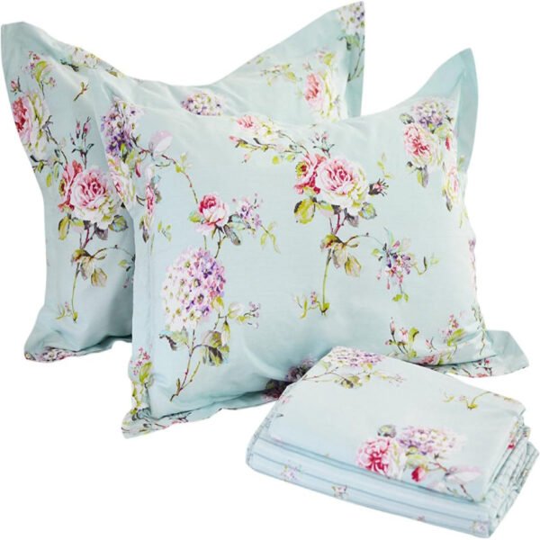 bedding sheet set blue floral