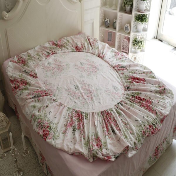 bedding sheet set pink shabby floral