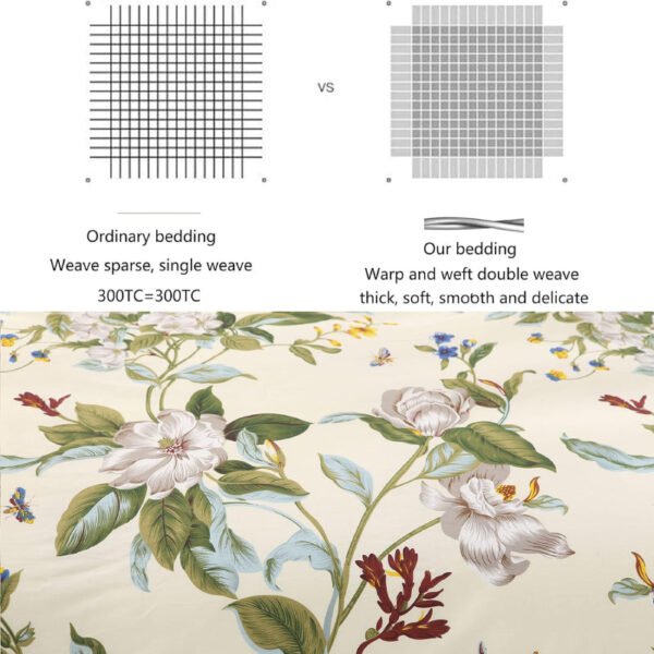 duvet cover set white flower branches