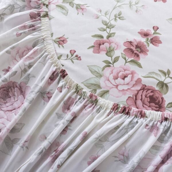 bedding sheet set brick red rose