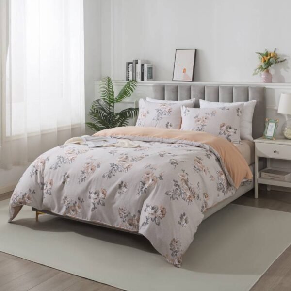 duvet cover set rose floral pattern