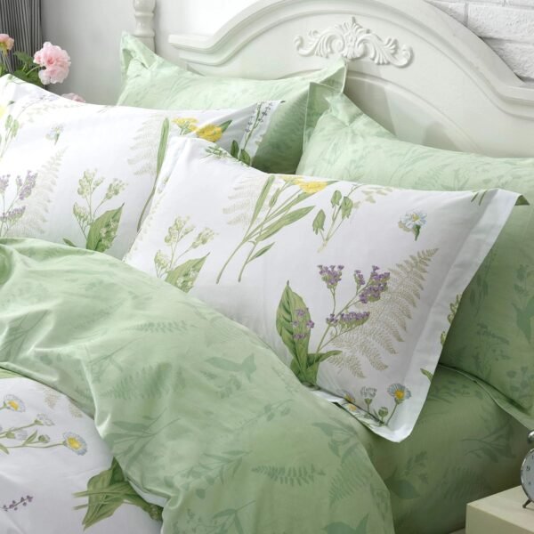duvet cover set yellow floral green leaf
