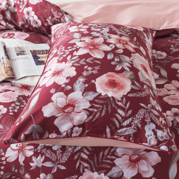 duvet cover set crimson vines